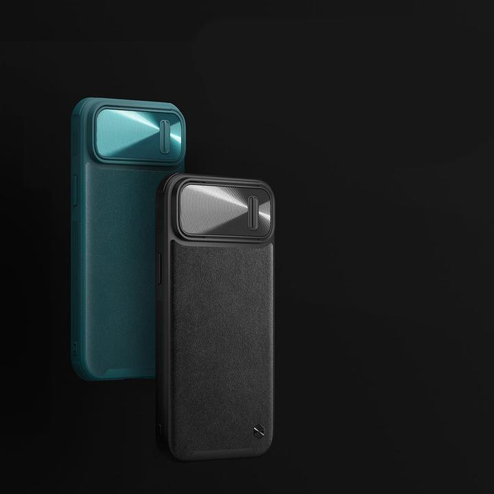 Actual product image Nillkin CamShield Leather S Case iPhone 14 Cover with Black Camera Cover (Apple iPhone 14)