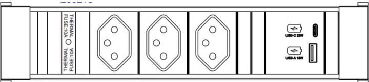 Produktbild Bachmann Power Frame (3x, Typ 13, USB-A, USB-C)