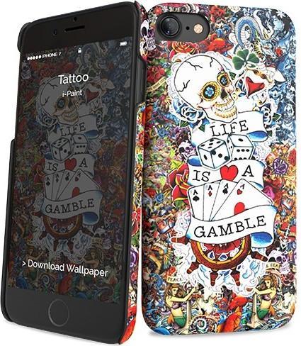 Immagine prodotto I-Paint Custodia rigida Slim per iPhone 7/8/SE - Tattoo (Apple iPhone 7, Apple iPhone 8, Apple iPhone SE)