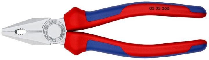 Produktbild Knipex Kombizange 71 01 200 SB L.200mm max. 16mm2 m.Facette verchromt 2Komp.-Hüllen DIN ISO 5746 (255 mm)