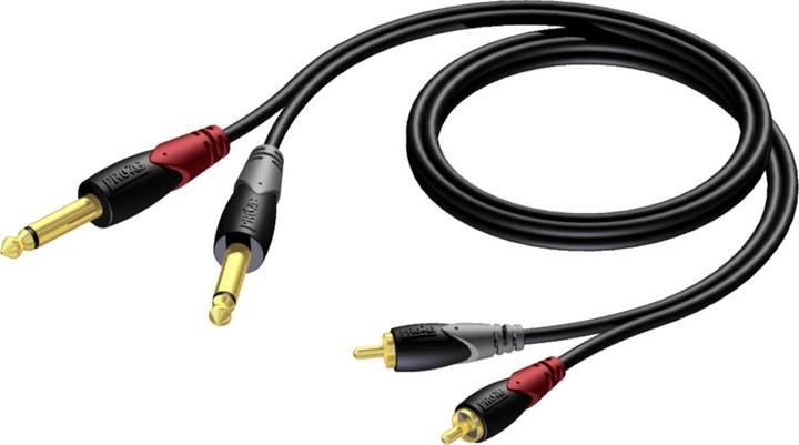 Procab Glatte Procab-Kabel 6,3 mm x2 – RCA (Cinch) x2 1,5 m dick (CLA631). (1.50 m, Cinch Kabel)