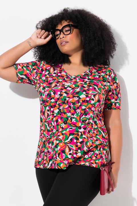 Produktbild Ulla Popken Longshirt, A-Linie, V-Ausschnitt, Halbarm (46, 48)