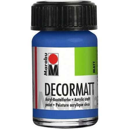 Marabu, Künstlerfarbe + Bastelfarbe, Decormatt Acryl 15 ml im Glas mittelblau (Mittelblau, 15 ml)