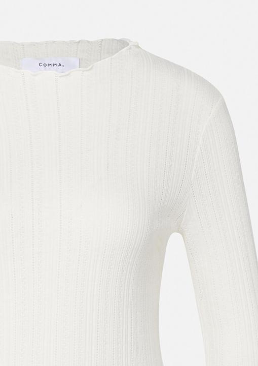 Produktbild Comma Langarmshirt aus Ajoursjersey (48)