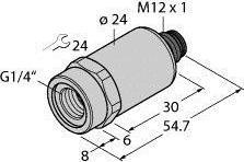 Image du produit Turck Transmetteur de pression 1 pc PT3000PSIG-2001-I2-H1143/X