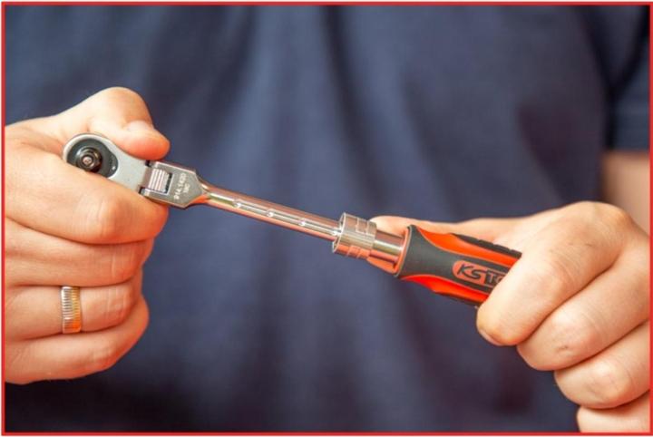 Actual product image KS Tools 1/4" SlimPOWER telescopic joint reversible ratchet (1/4")