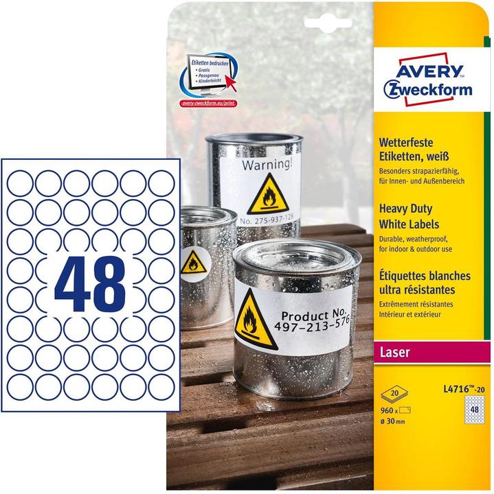 Immagine prodotto Avery Etichette resistenti alle intemperie