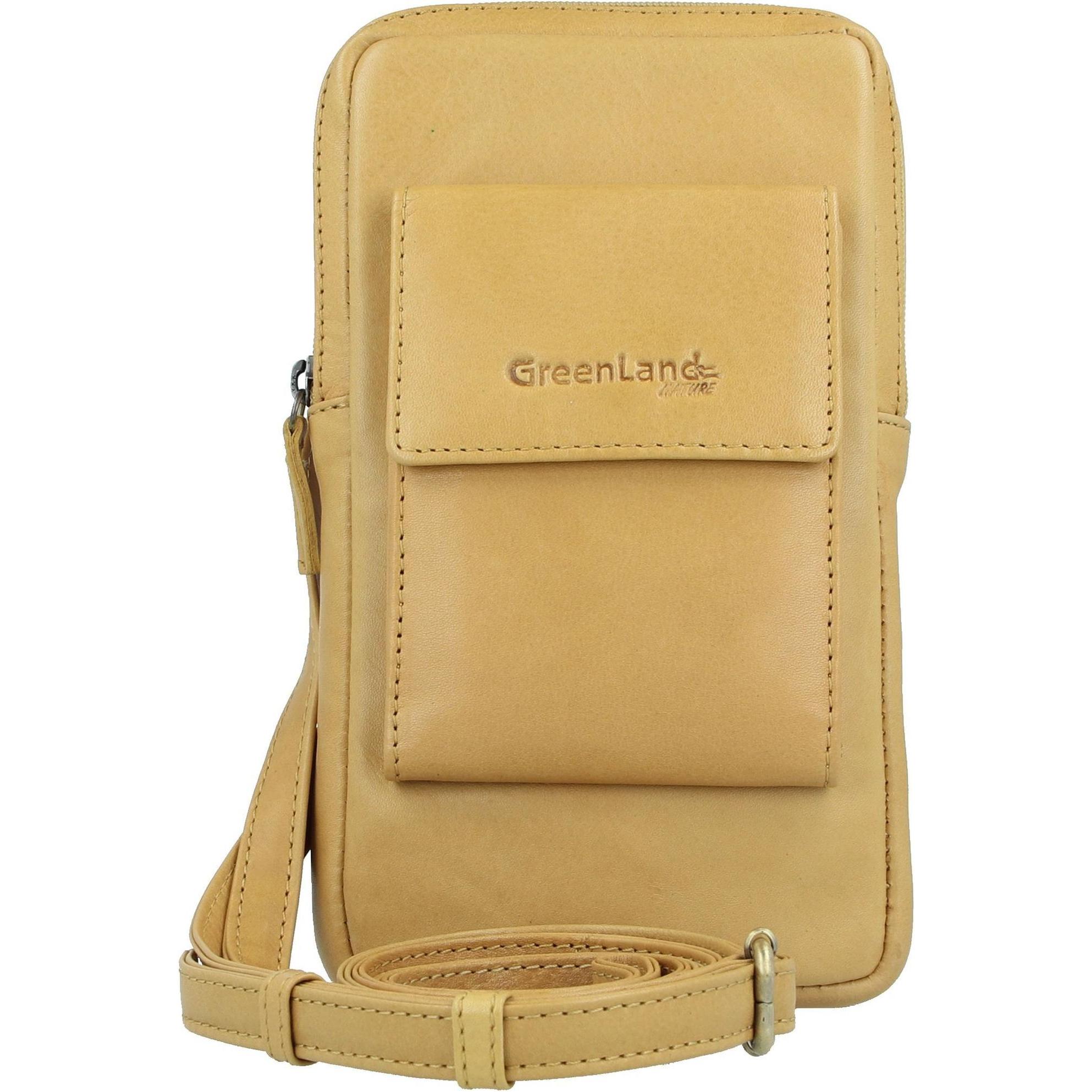 Greenland Nature, Handtasche, Nature Soft Handytasche Leder 11 cm, Orange