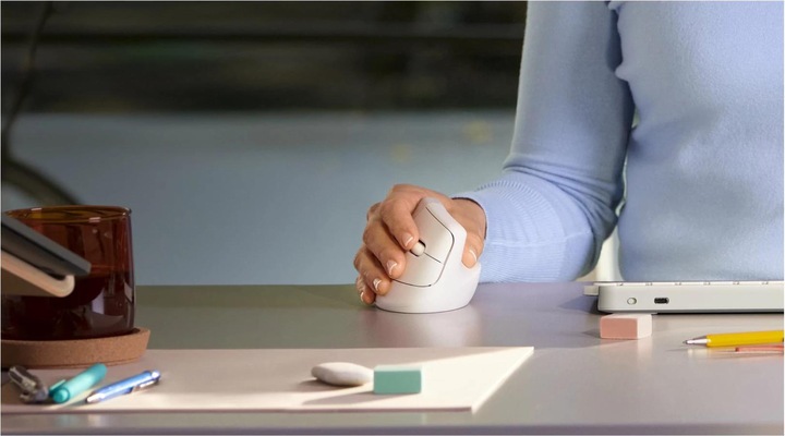 Productafbeelding Logitech Lift Voor Zaken Off-White/Lichtgrijs (Draadloze)