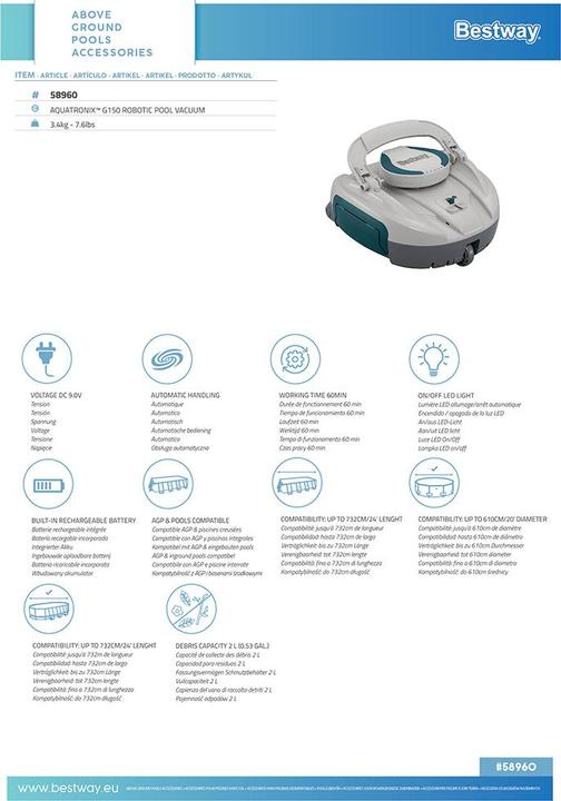Image du produit Bestway AquaTronix G150 Robotic Pool Vacuum