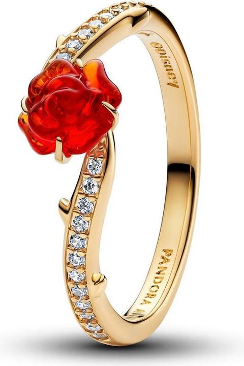 Pandora Anello Disney La Bella e la Bestia con Rosa Incantata