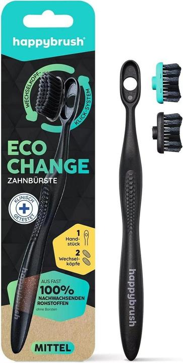 Produktbild happybrush Handzahnbürste Eco Change Medium (Mittel, 2 x)