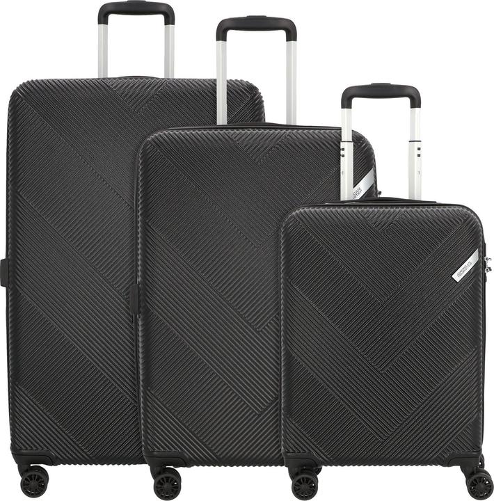 Actual product image American Tourister Exoline 4-wheel suitcase set, 3-piece with stretch fold (207 l)