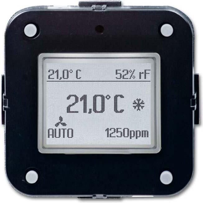 Busch-Jaeger CO2 RTR FEU m. UP BE 5f., Thermostat, Schwarz