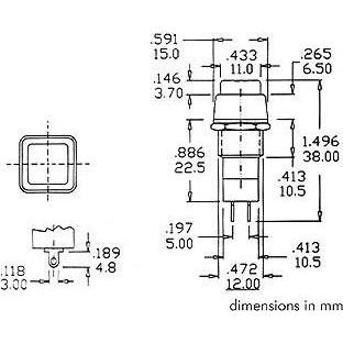 Thumbnail - Velleman R18-23B Push Switch 1P Off-(On) Black 3A/125V, Taster + Schalter, Schwarz