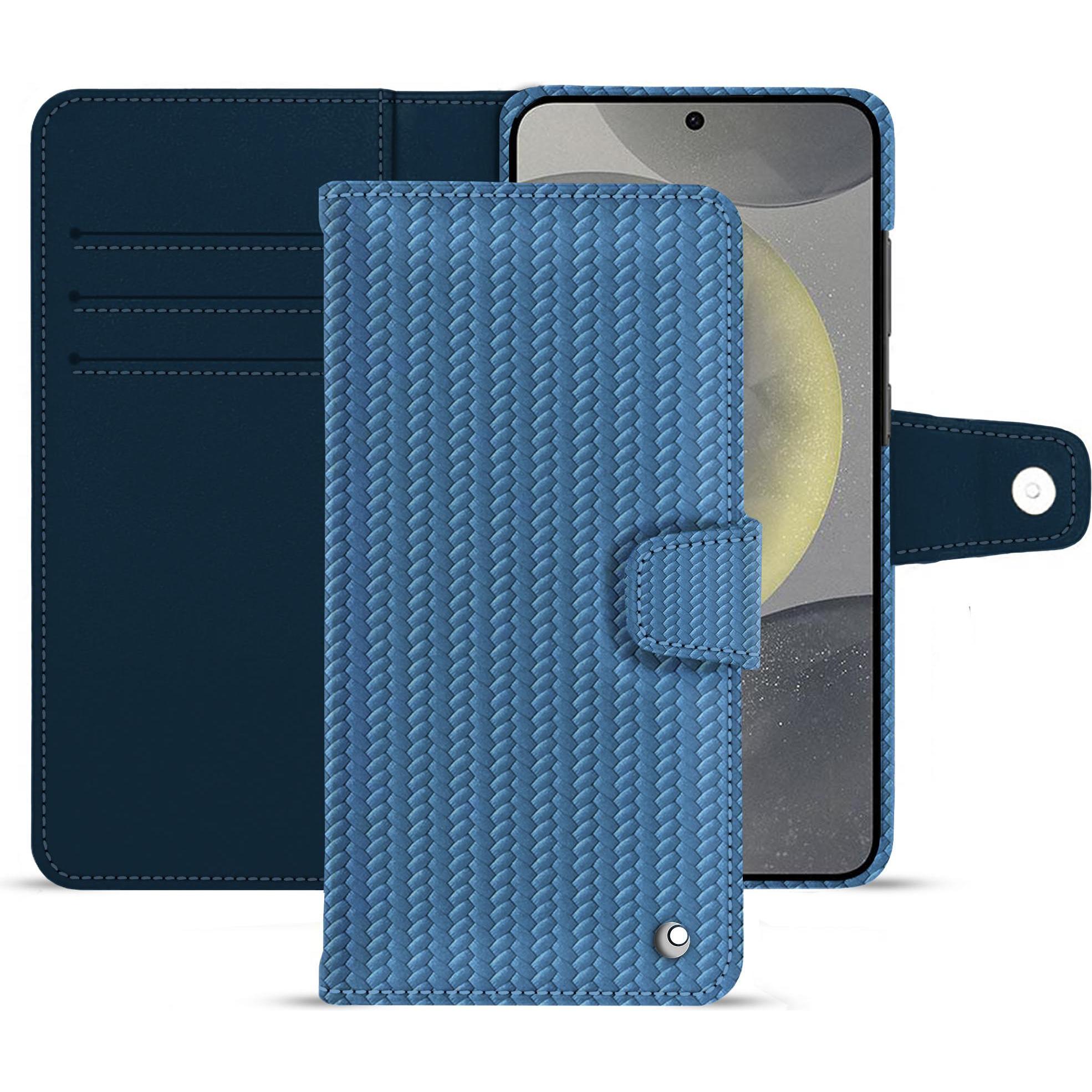 Noreve Lederschutzhülle (Samsung Galaxy S24), Smartphone Hülle, Blau