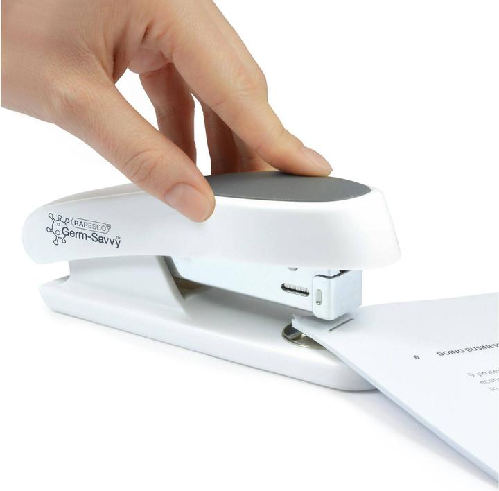 Produktbild Rapesco 1483 Eco Sting Ray Halbstreifen Heftgerät mit 1.000 Stück 24/6mm Heftklammern (Soft Wei (20 Blätter)