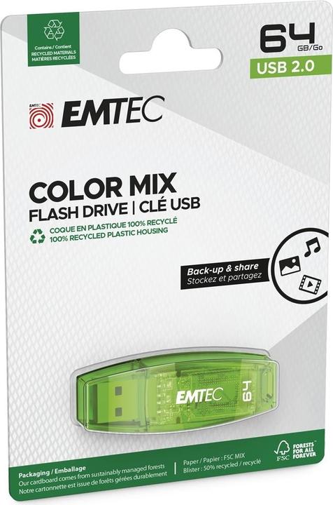 Immagine prodotto Emtec C410 Miscela di colori (64 GB, USB-A)