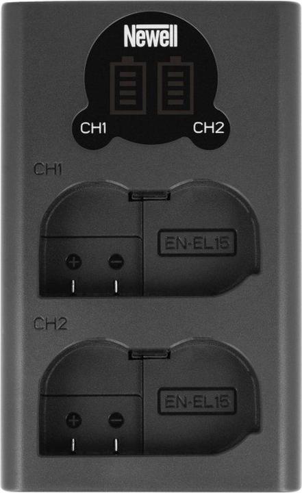 Actual product image Newell Set of DL-USB-C dual-channel charger and two EN-EL15b batteries for Nikon (Camera battery charger)
