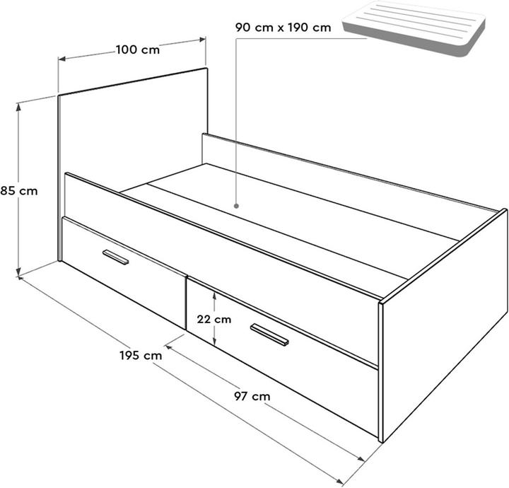 Produktbild Kalune Design Jamari (90 x 190 cm)