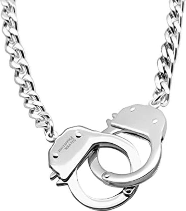 Produktbild Star Piercing Kette silber mit Handschellen (Chirurgenstahl 316L, ohne Messing)