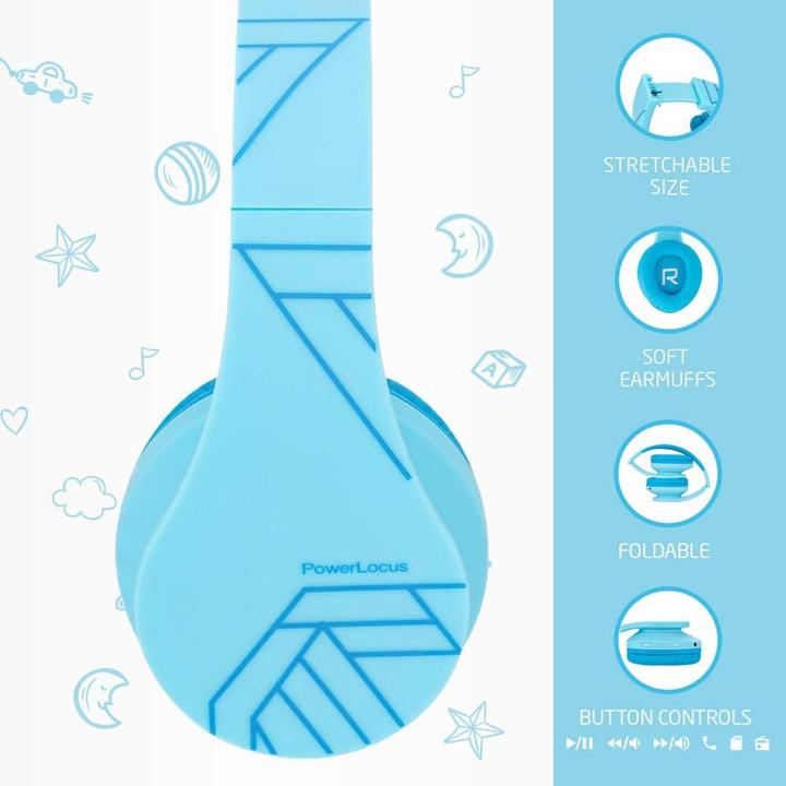 Produktbild PowerLocus Wireless Headphones for kids P2 (blue)