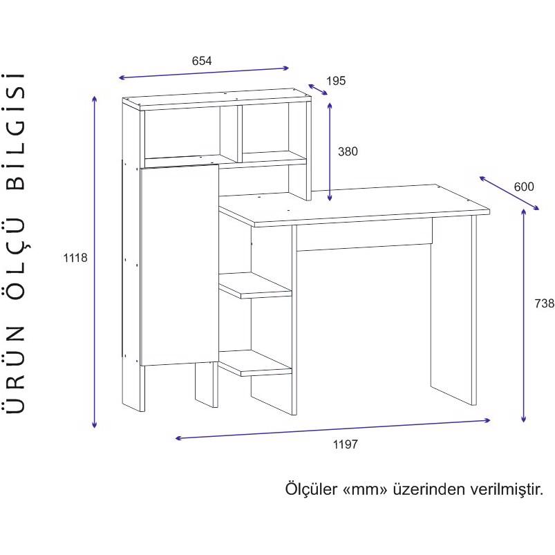 Thumbnail - Kalune Design, Schreibtisch, Cillian (120 x 112 x 60 cm)
