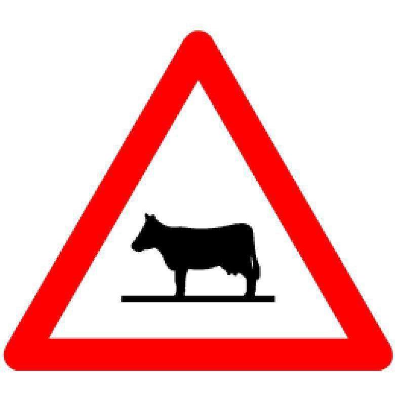 BRW, Sicherheitskennzeichnung, Signaltafel Tiere Kuh 1.25