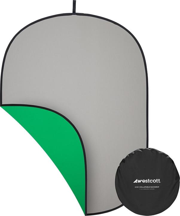 Immagine prodotto Westcott 2-in-1 schermo grigio e verde (5' x 6.5') fondale pieghevole (152.40 cm, 195.60 cm)