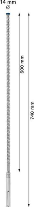 Image du produit Bosch Professional Zubehör Foret marteau Expert SDS max-8X, 14 x 600 x 740 mm (14 millimètres)