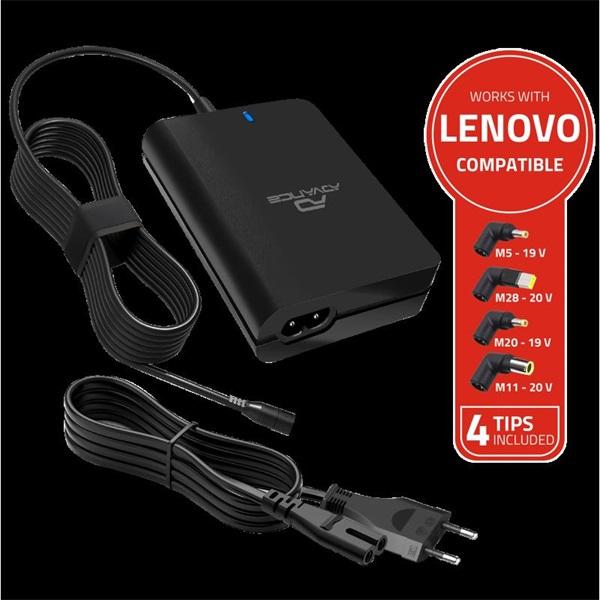 Advance Caricatore universale compatibile con Lenovo 90w - 4 uscite (90 W), Alimentatore per notebook