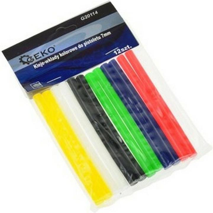 Immagine prodotto GEKO Stick di colla a caldo colorati per pistola per colla a caldo 7 mm 12 pezzi.