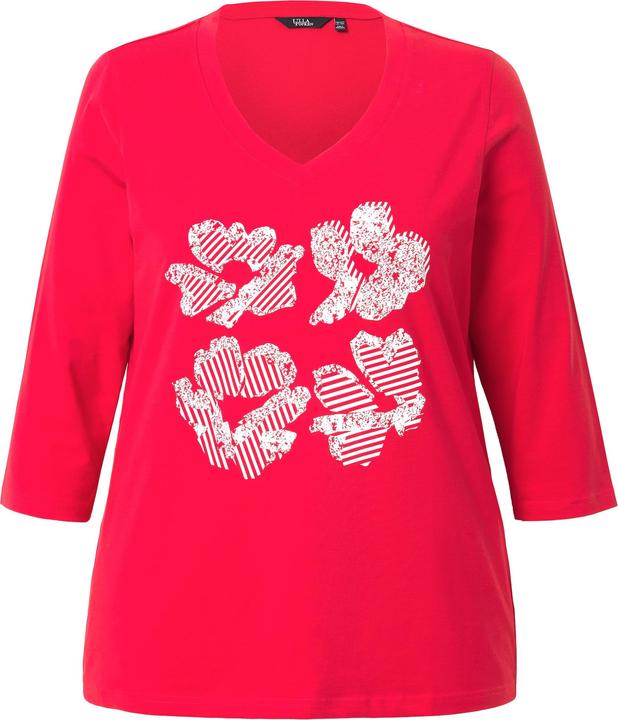Image du produit Ulla Popken T-shirt à fleurs Classic, col V et manches 3/4 (50, 52)