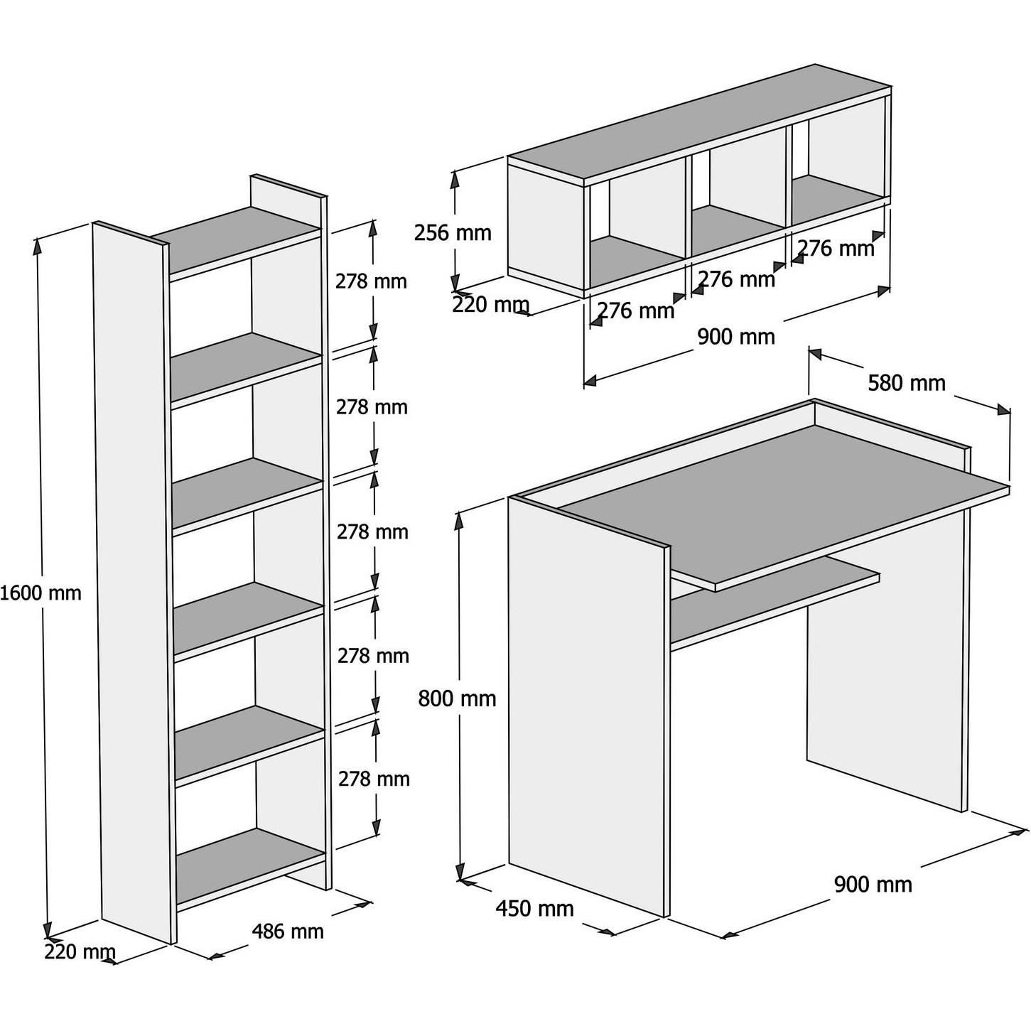 Thumbnail - Homitis, Schreibtisch, Nils (90 x 80 x 58 cm)