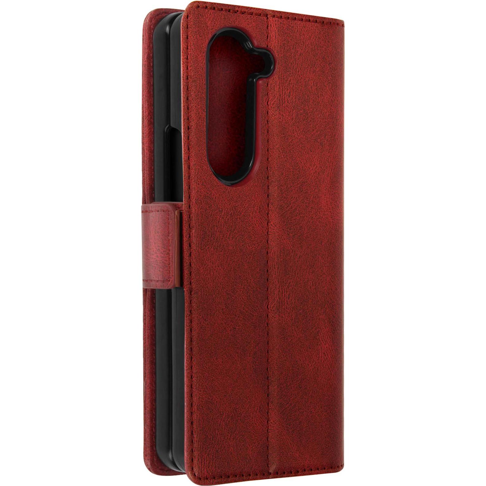 Thumbnail - Avizar Vintage, RFID-Blocker Series (Samsung Galaxy Z Fold5), Smartphone Hülle, Rot