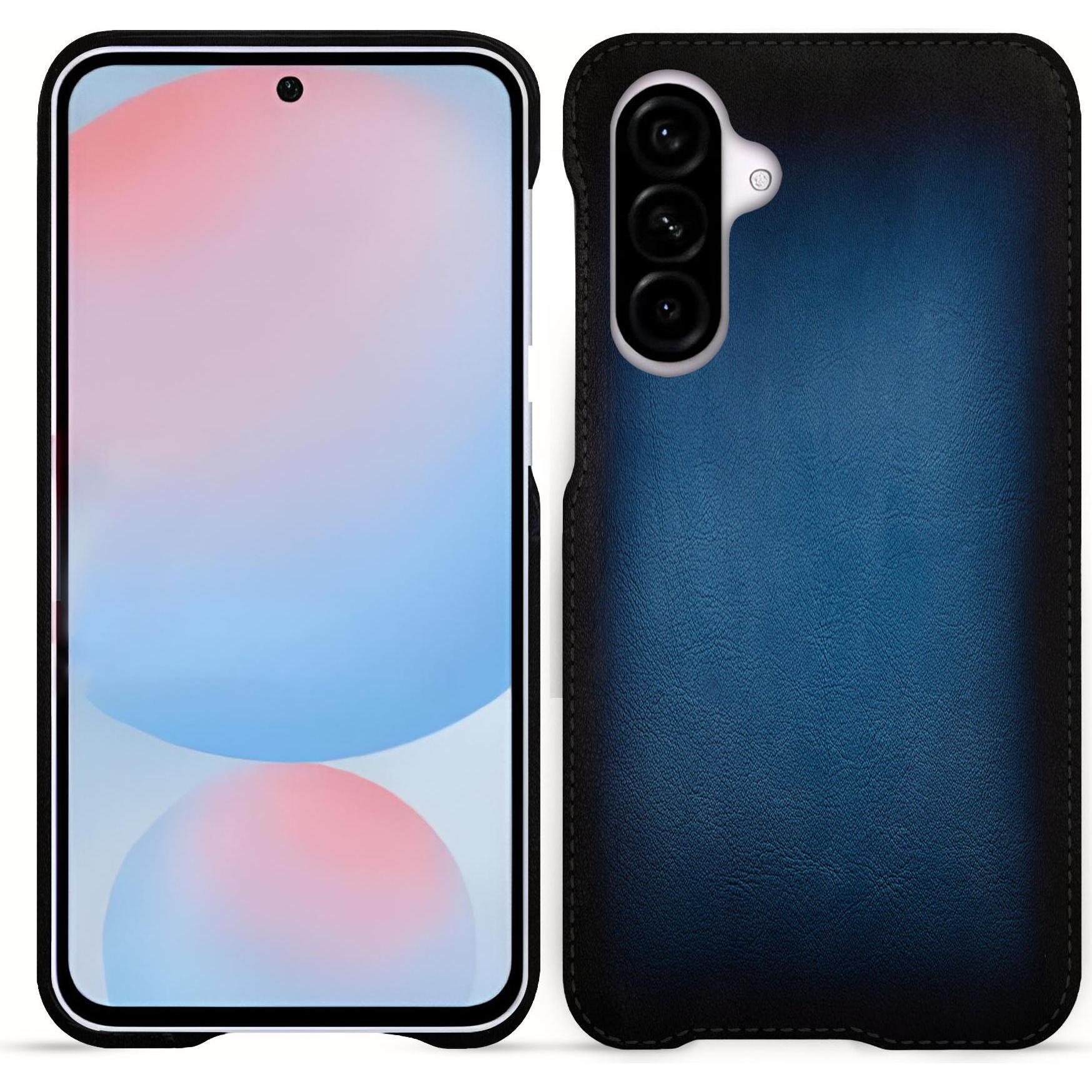 Noreve Lederschutzhülle (Samsung Galaxy A55), Smartphone Hülle, Blau