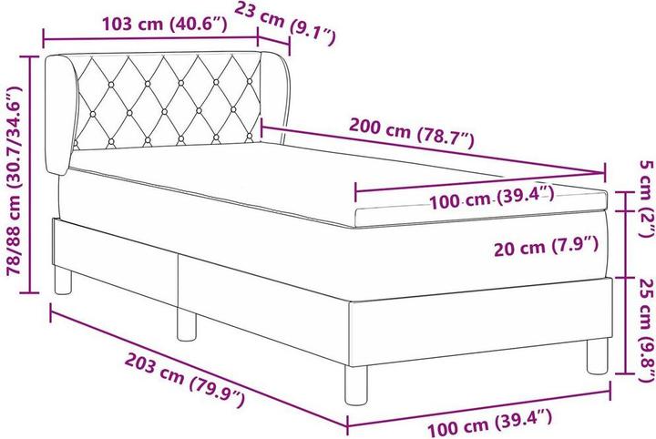 Image du produit vidaXL Boxspringbett (100 x 200 cm)