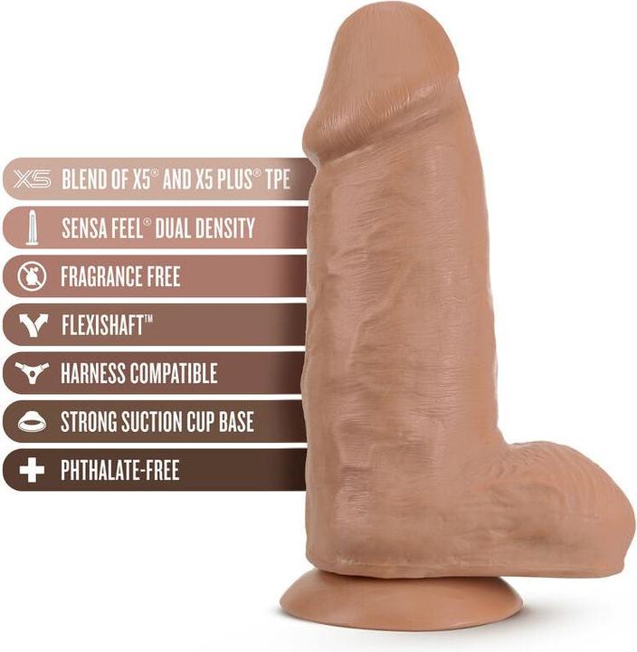 Produktbild Blush Novelties Au Naturel Chub - Realistic 10 Inch Sensa Feel Dual Density Dildo - 3" Thick FlexiSh