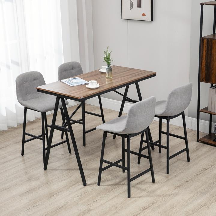 Image du produit Homcom Ensemble de table de bar avec repose-pieds (120 x 60 x 91 cm)