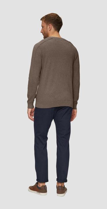Produktbild s.Oliver Strickpullover Strickpullover mit Nahtdetails und Logo (S)