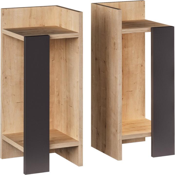 Anthrazit, Eiche, Holz, Schwarz