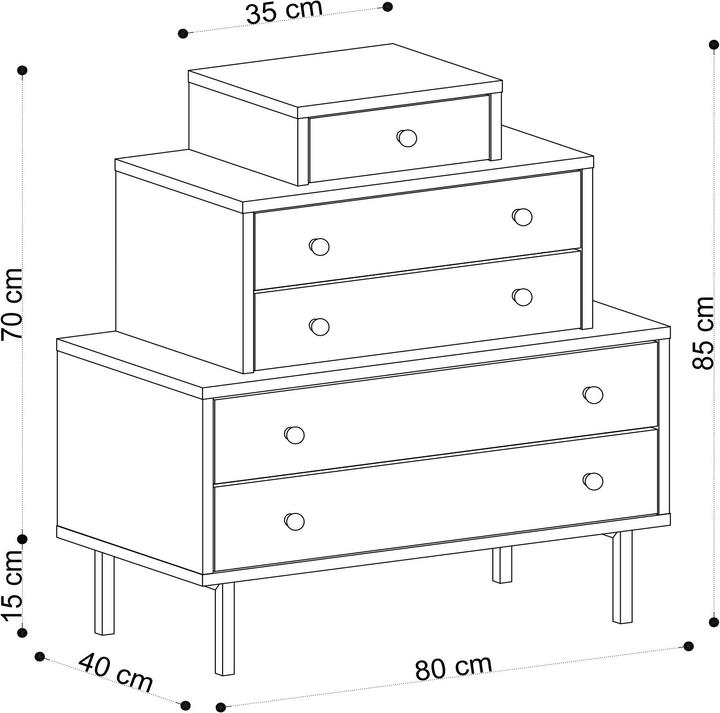Image du produit Hanah Home Clara (80 x 40 x 85 cm)