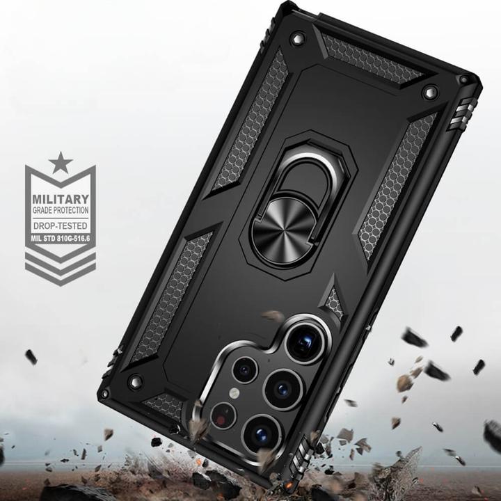 Produktbild Cover-Discount Armor Case mit Kickstand schwarz (Samsung Galaxy S24 Ultra)