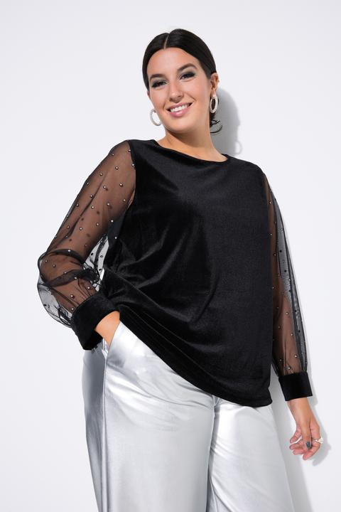 Produktbild Studio Untold Tunika, Wide Straight Shape, Samt, Glitter-Ärmel (58, 60)