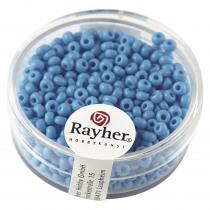 Image du produit Rayher Perles de rocaille, 2, 6 mm ø, opaque, bleu clair