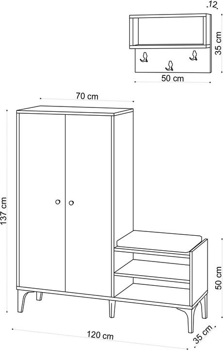 Produktbild Kalune Design Clara (120 x 35 x 137 cm)