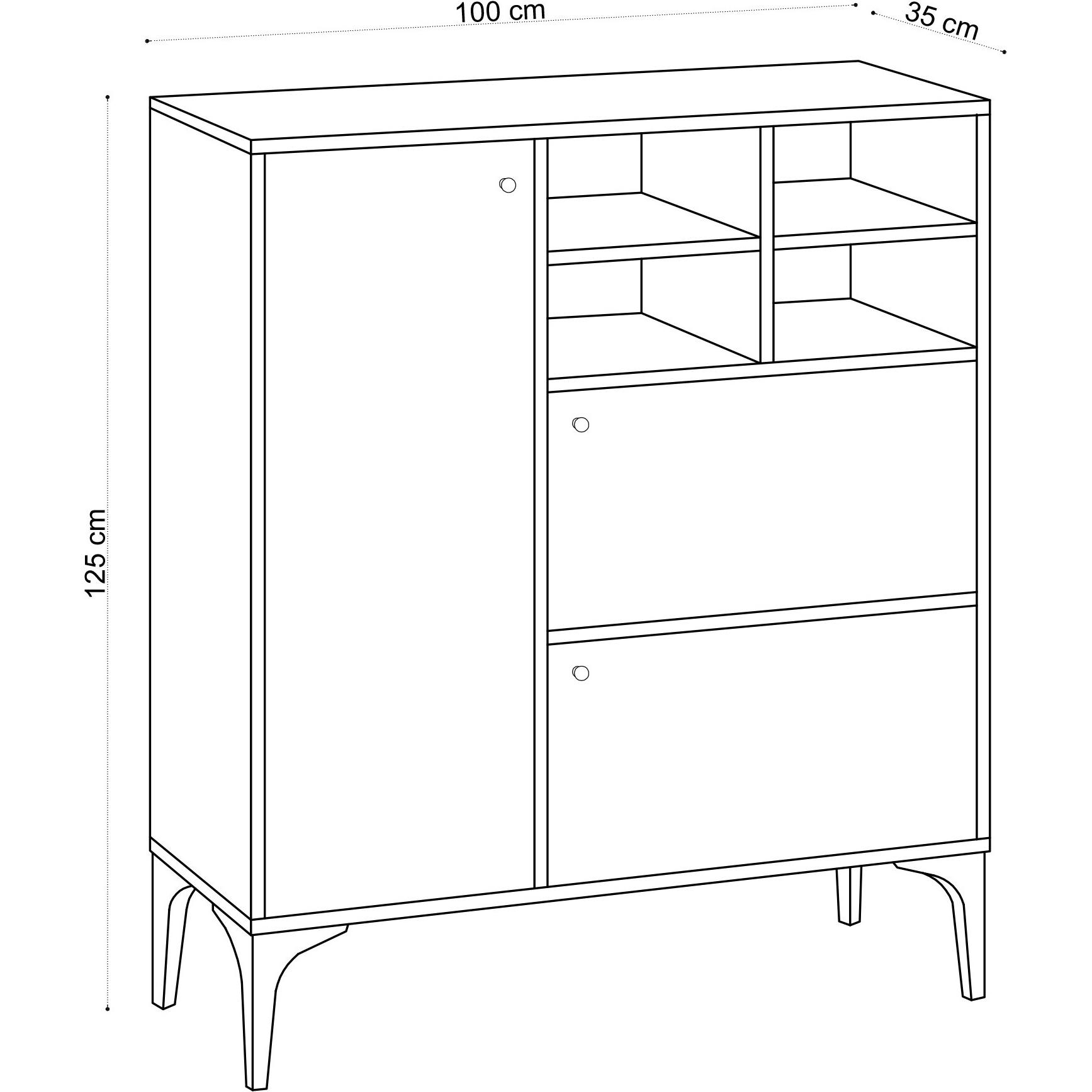 Thumbnail - Hanah Home, Kommode + Sideboard, Ayaan (100 x 35 x 125 cm)