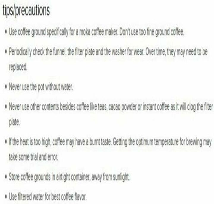 Nutritional values and ingredients Bialetti Moka 9 cups (9 Cups)