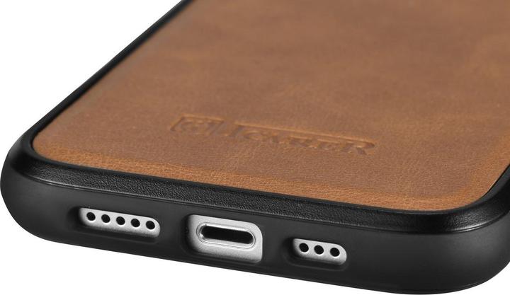 Image du produit iCarer Leather Oil Wax étui recouvert de cuir naturel pour iPhone 14 marron (WMI14220717-TN) (Apple iPhone 14)