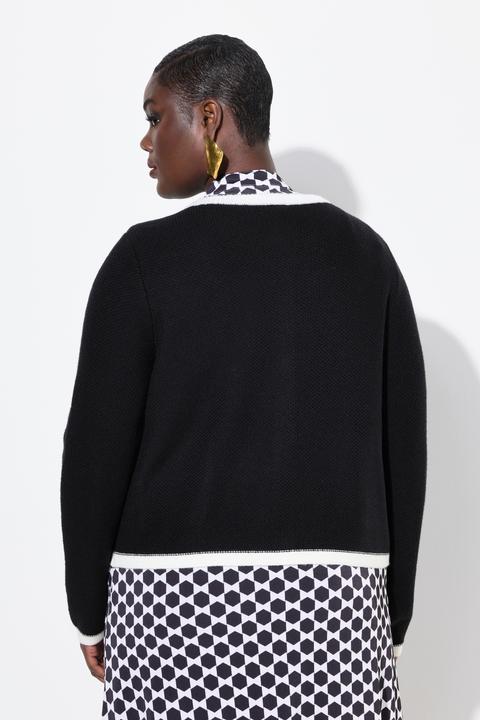 Produktbild Ulla Popken Strickjacke, Schmuckbündchen, Rundhals, Taschen, Langarm (50, 52)